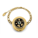 Lucky Charm Pendant Lip Balm Bracelet (Black)