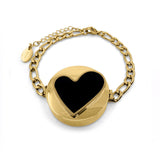 Black Heart Lip Balm Bracelet in 14K Gold