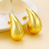 Teardrop Chunky Earrings in 14K Gold