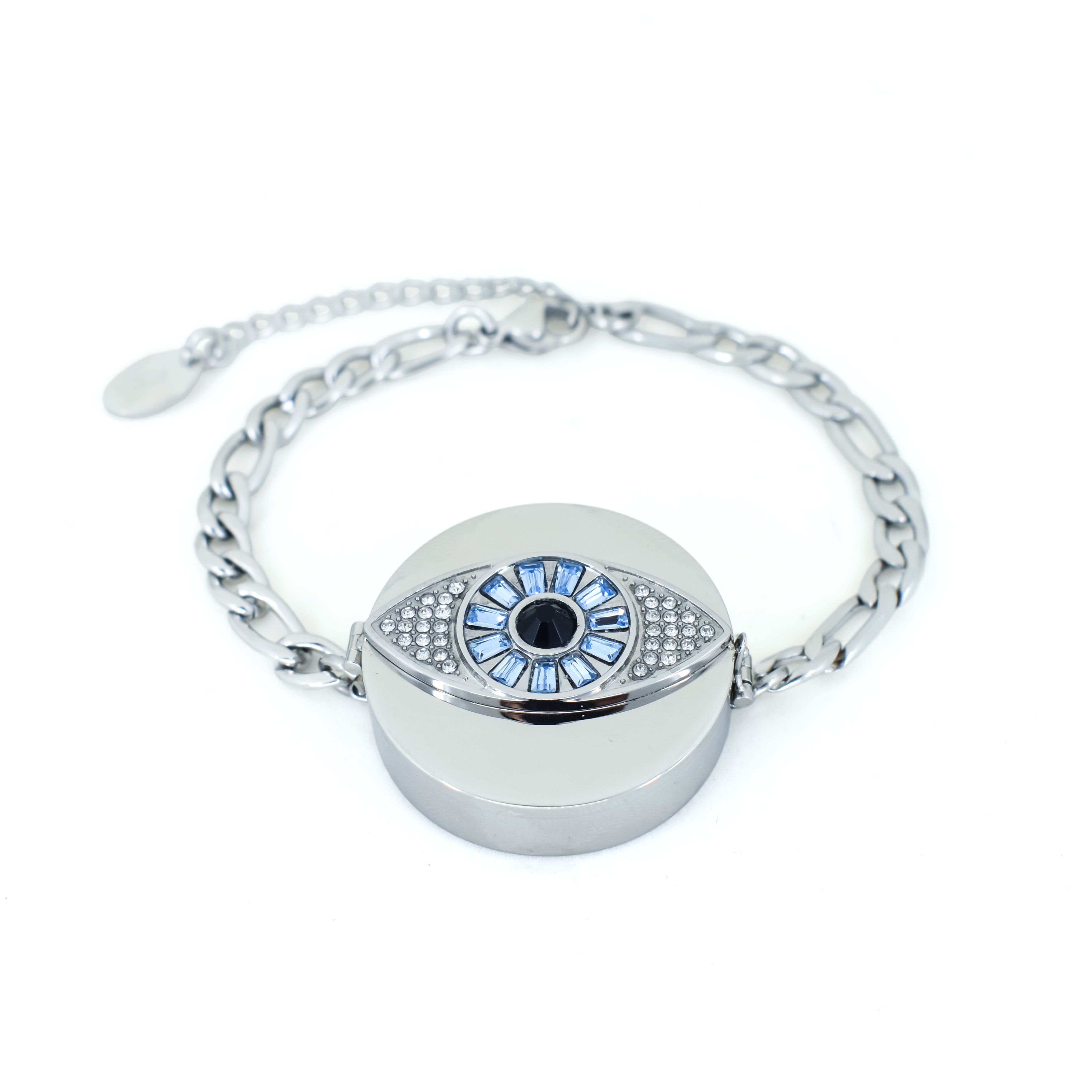 Protective Eye Talisman Lip Balm Bracelet in White Gold - getbalmy