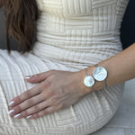 Mini Mother of Pearl Lip Balm Bracelet in White Gold - getbalmy