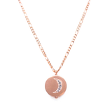 Crescent Moon Lip Balm Necklace in Rose Gold