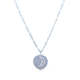 Crescent Moon Lip Balm Necklace in White Gold