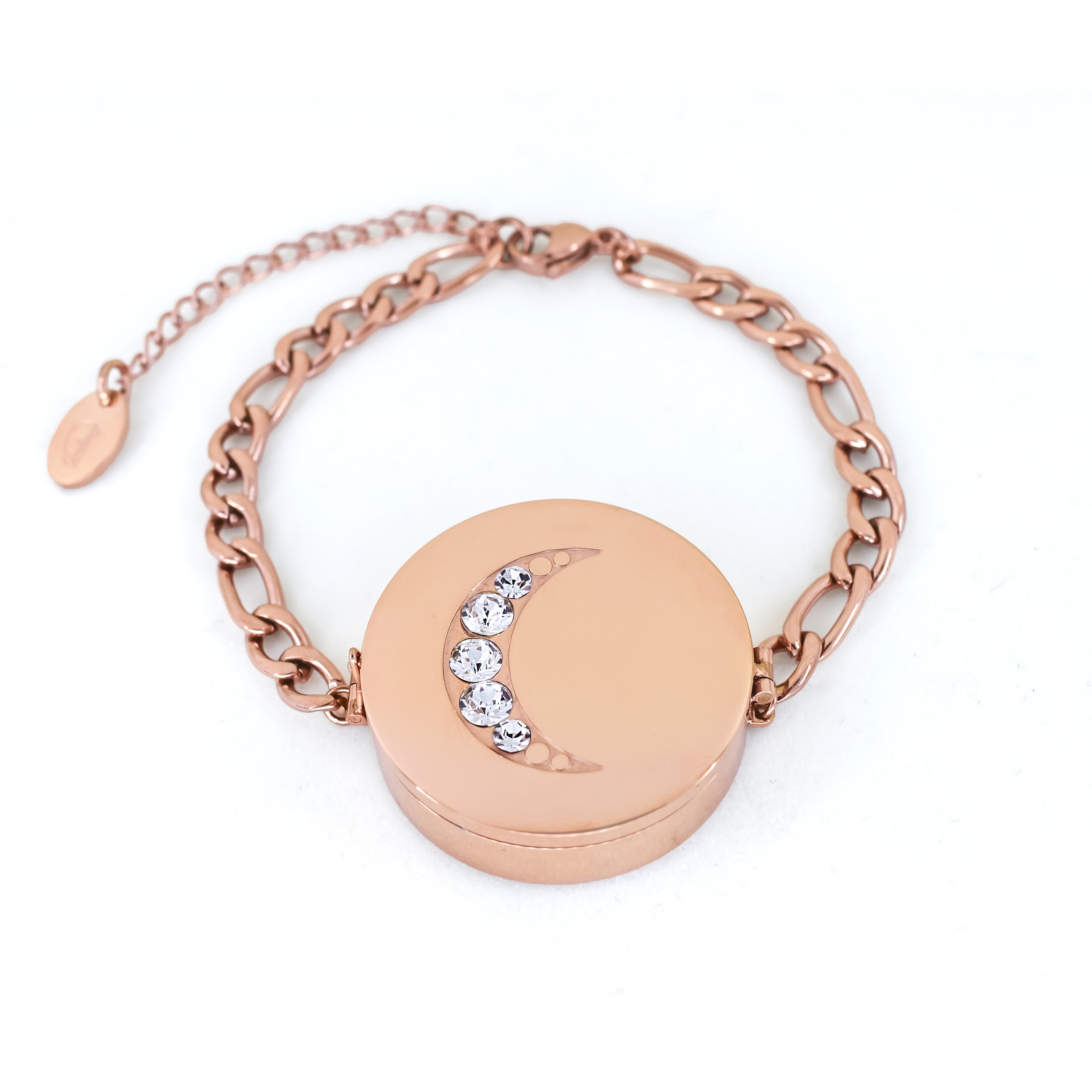 Crescent Moon Lip Balm Bracelet in Rose Gold - getbalmy