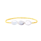 Freshwater Pearl Beaded Bracelet in 14K Gold