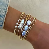 Freshwater Pearl Beaded Bracelet in 14K Gold