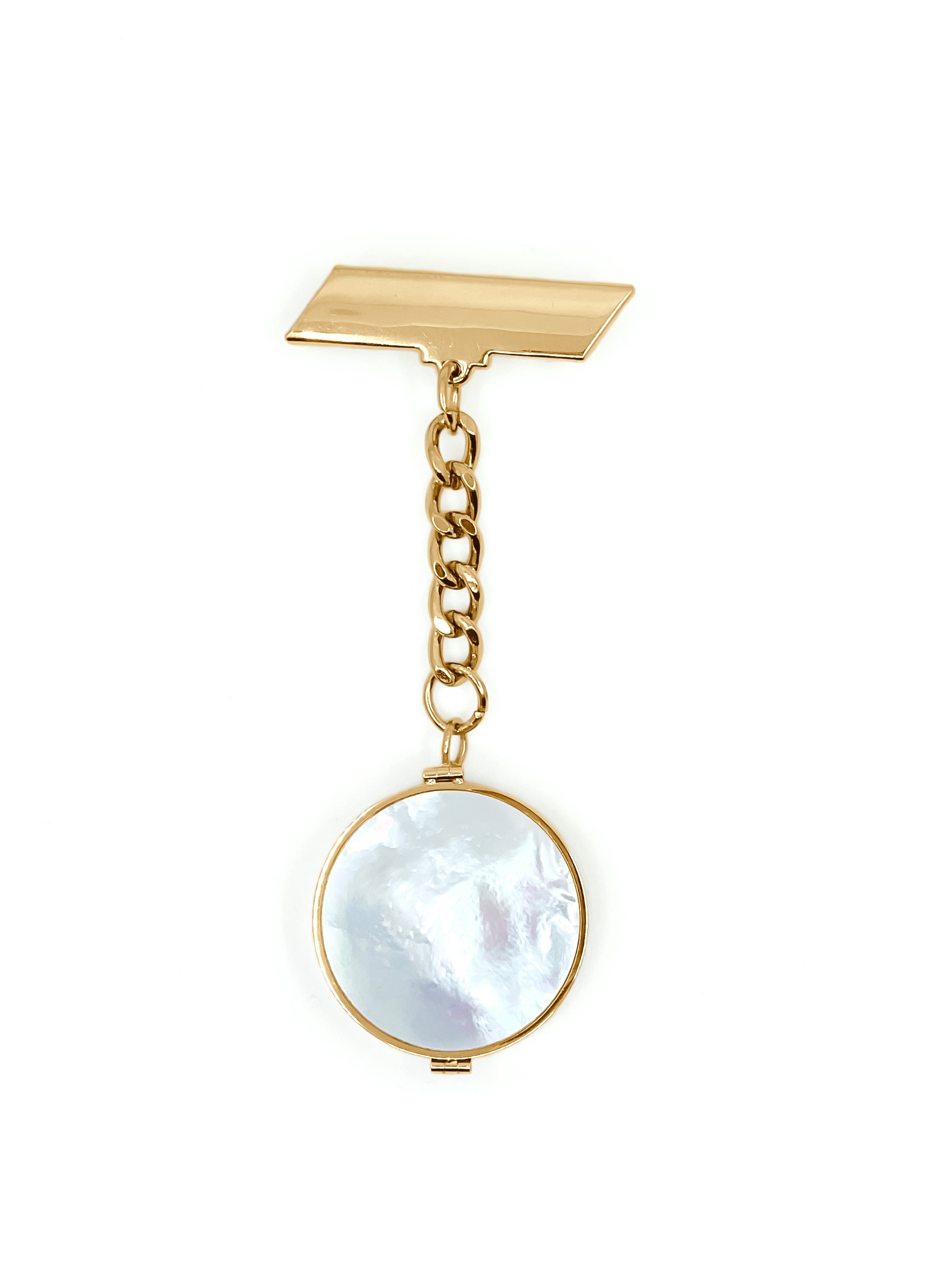 Mother of Pearl Lip Balm Fob in 14K Gold - getbalmy