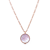 Mother of Pearl Lip Balm Necklace in Rose Gold