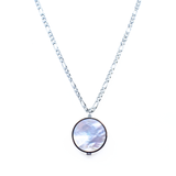 Mother of Pearl Lip Balm Necklace in White Gold