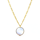 Mother of Pearl Lip Balm Necklace in 14K Gold