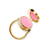 Boho Lip Balm Ring in 14K Gold