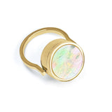 Pearl Lip Balm Ring in 14K Gold