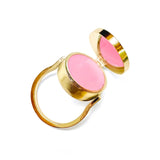 Pearl Lip Balm Ring in 14K Gold